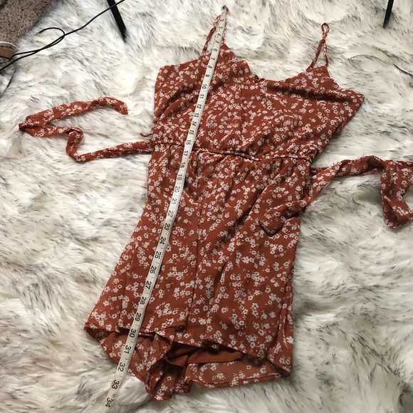 Daytrip Floral Print Sleeveless Orange & White Mini Dress Small - Picture 5 of 13